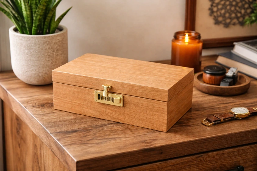 Premium Holzbox mit Zahlenschloss